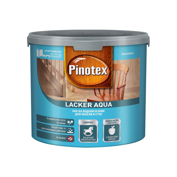 Лак для мебели и стен PINOTEX LACKER AQUA 10 (на водной основе; для внутренних работ; матовый; 2.7 л) 5254106