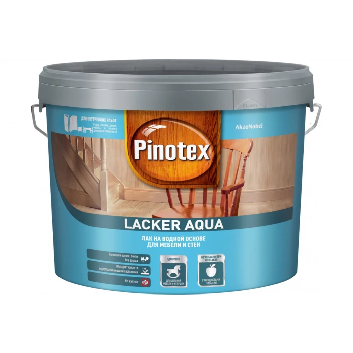 Лак для мебели и стен PINOTEX LACKER AQUA 70 (на водной основе; для внутренних работ; глянцевый; 9 л) 5299300