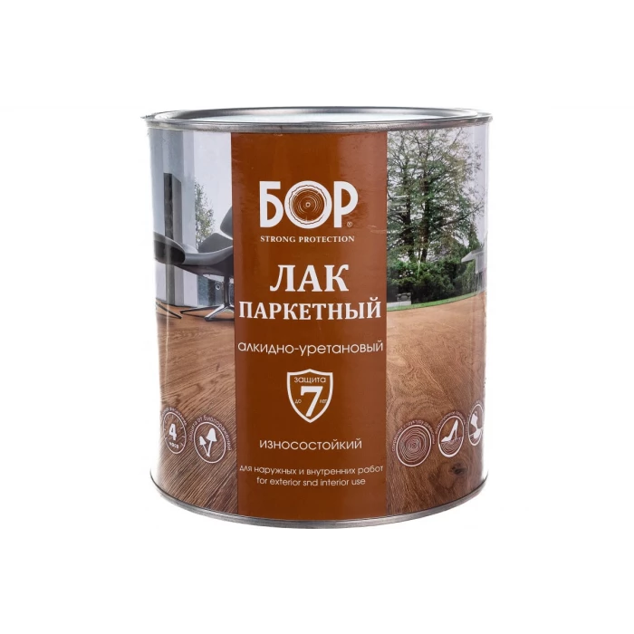 Паркетный лак Бор АУ-271 глянцевый, банка 2,3 кг 4607023392844