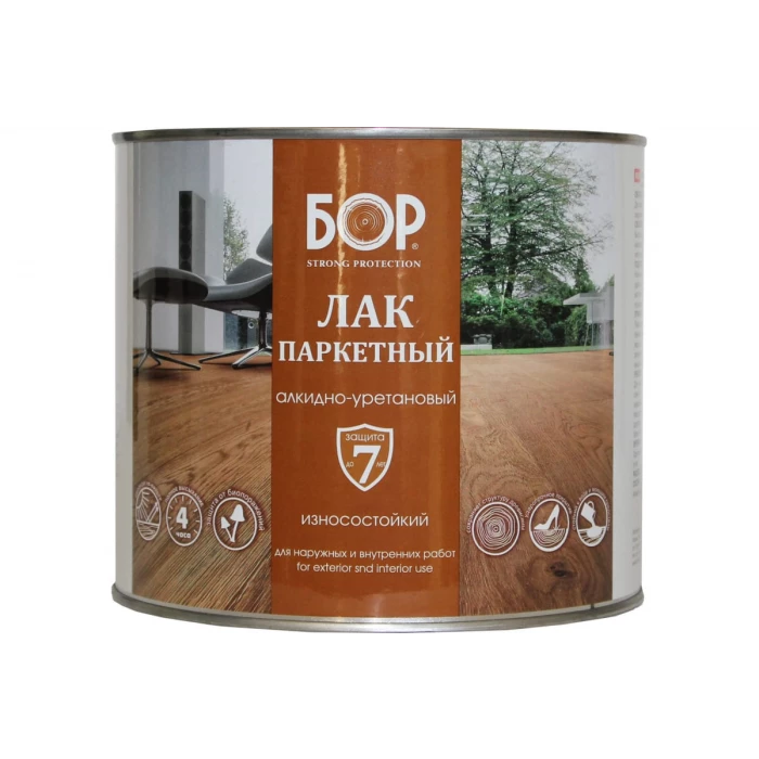 Паркетный лак Бор АУ-271 матовый, банка 2,3 кг 4607023392899