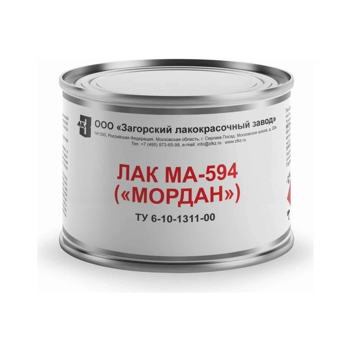 Лак ЗАГОРСКИЙ ЛАКОКРАСОЧНЫЙ ЗАВОД МА-594 Мордан 0.4 кг ZLK04878
