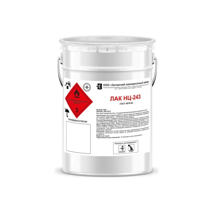 Лак ЗАГОРСКИЙ ЛАКОКРАСОЧНЫЙ ЗАВОД НЦ-243 5 кг ZLK04888
