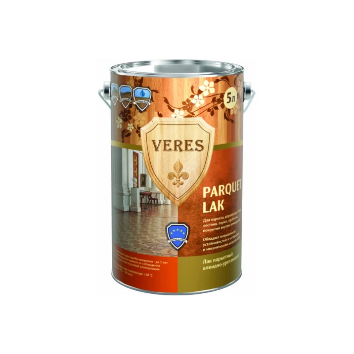 Паркетный полуматовый лак Veres 5 л 1/2 205773