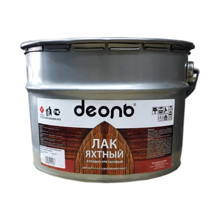 Яхтный лак ДЕОЛЬ алкидно-уретановый полуматовый LYM9