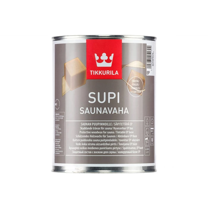 Защитный  воск TIKKURILA SUPI SAUNAVAHA для бани и сауны 1л 45764040110