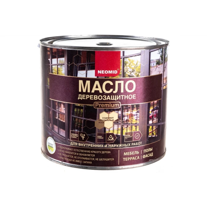 Деревозащитное масло Neomid Premium 2 л Н-маслоPrem-2/бцв