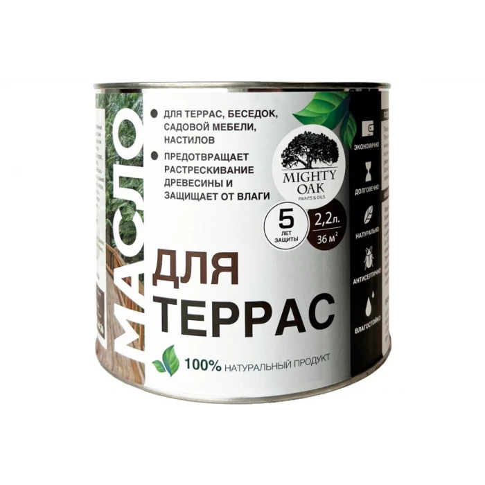 Масло для террас MIGHTY OAK (бесцветный; 2,2 л) МО 156