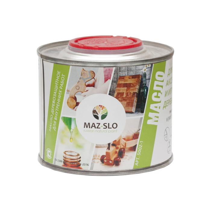 Масло для кухонных аксессуаров и игрушек из дерева MAZ-SLO цвет Рябина 0.35л 8071323