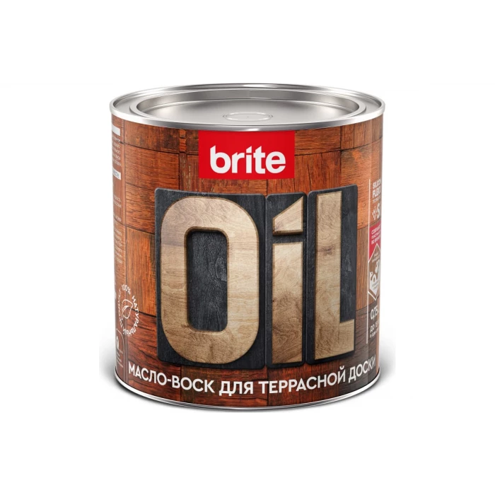 Масло-воск для террасной доски BRITE FLEXX  бесцветное, банка 0.75 л, 212475
