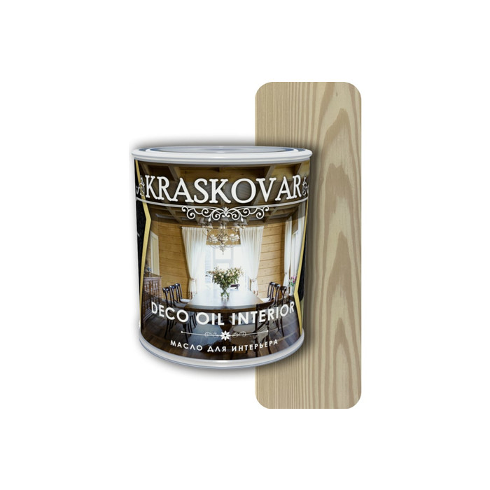 Масло для интерьера Kraskovar Deco Oil Interior белый 0,75л 1090 фото 2