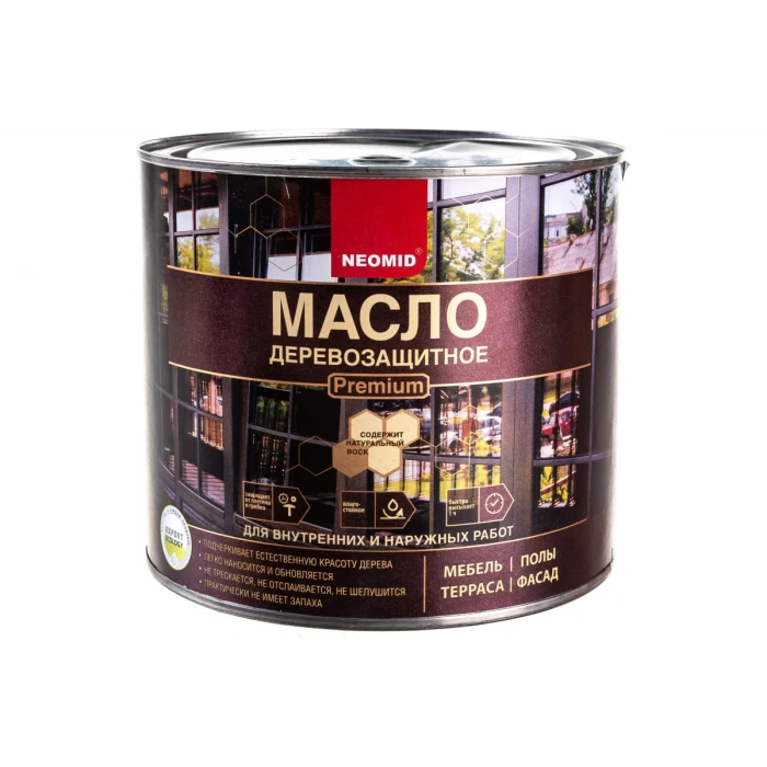 Деревозащитное масло NEOMID Premium 2 л, орех Н-маслоPrem-2/орех