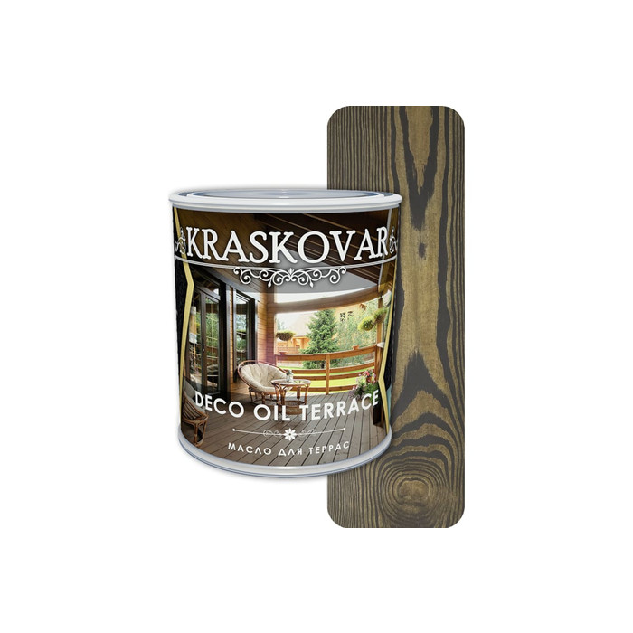 Масло для террас Kraskovar Deco Oil Terrace Эбеновое дерево 0,75 л 1122 фото 2