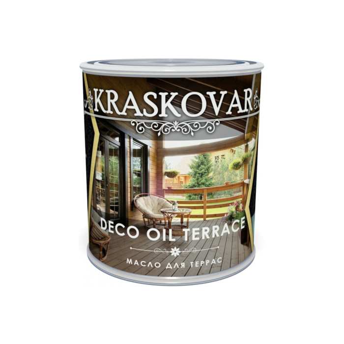 Масло для террас Kraskovar Deco Oil Terrace Эбеновое дерево 0,75 л 1122 фото 3
