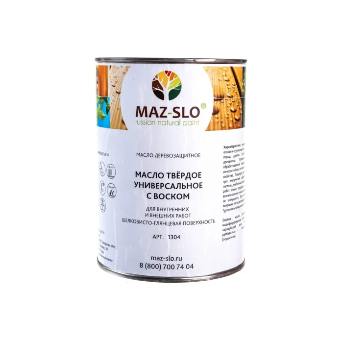 Твёрдое универсальное масло с воском MAZ-SLO бесцветное 1 л 8061409