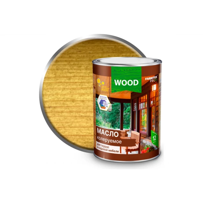 Колеруемое масло для террас и садовой мебели FARBITEX (дуб; 0.9 л) 4300005047