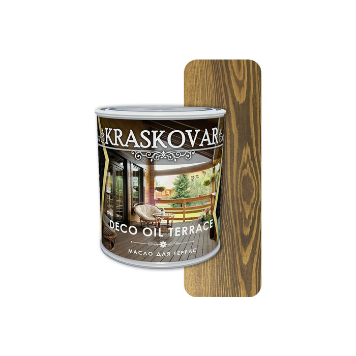 Масло для террас Kraskovar Deco Oil Terrace Орех 0,75 л 1124 фото 2
