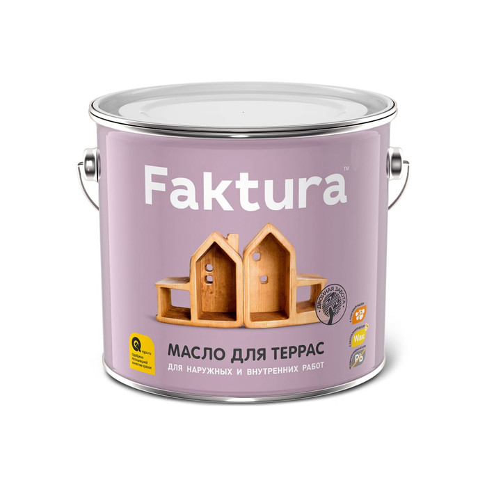 Масло для террас FAKTURA с натуральным воском и тунговым маслом 2,7л 208762 фото 2