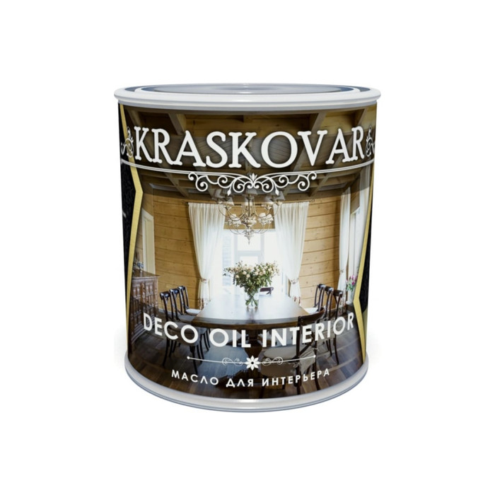 Масло для интерьера Kraskovar Deco Oil Interior эбеновое дерево 0,75л 1101 фото 2