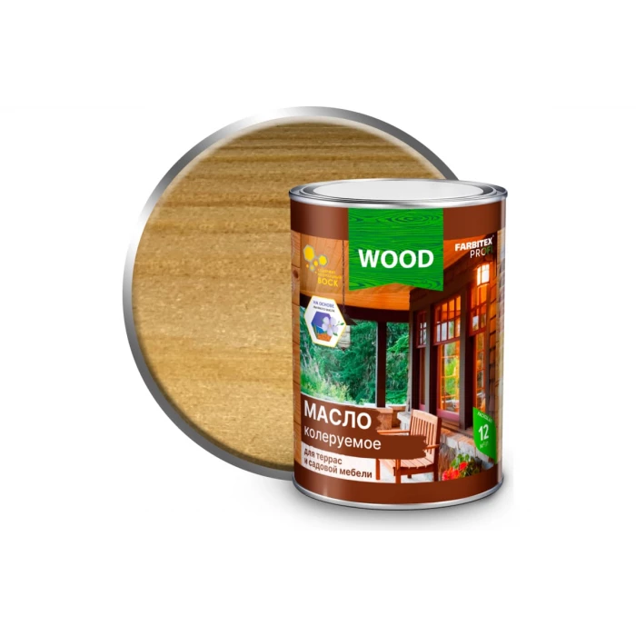 Колеруемое масло для террас и садовой мебели FARBITEX (бесцветный; 0.9 л) 4300005045