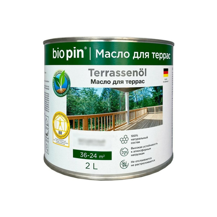 Масло для террас BIO PIN 4010 Terrassenol в цвете Пшеничный (2083) 2 л 40105C101