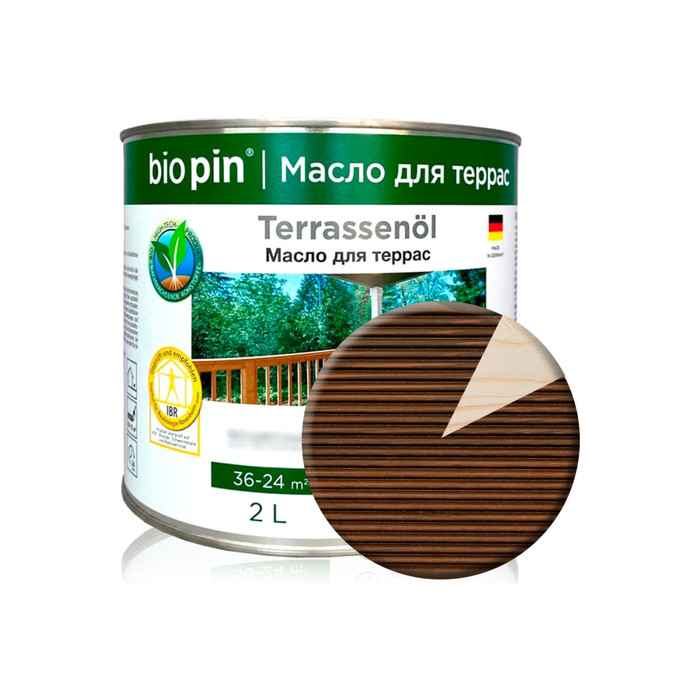 Масло для террас BIO PIN 4010 Terrassenol в цвете Майя 2 л 40105C103 фото 2