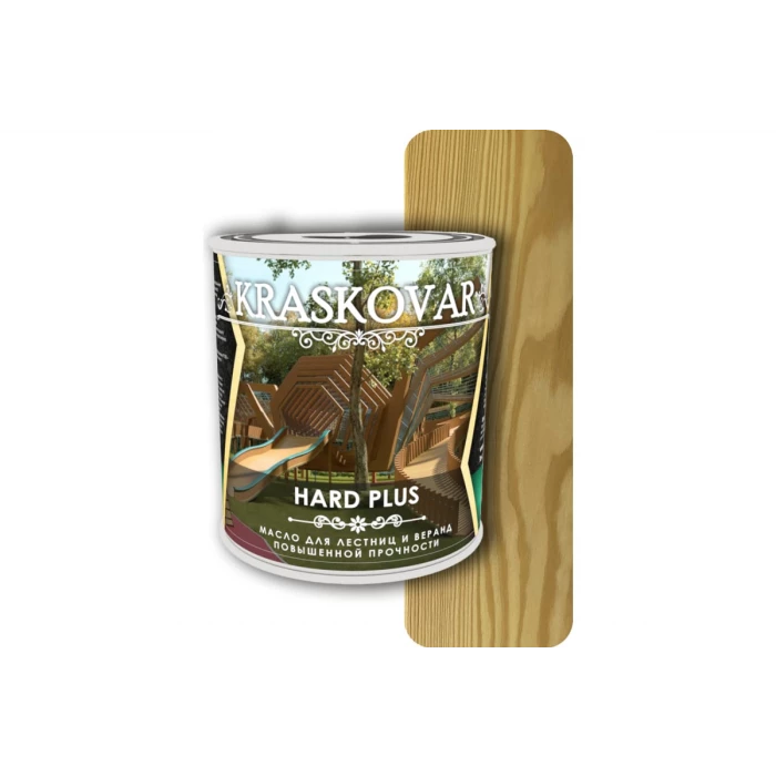 Масло повышенной прочности для лестниц и веранд Kraskovar Hard Plus бесцветный, 0.75 л 1657