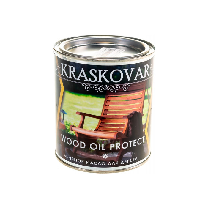 Льняное масло для дерева Kraskovar Wood Oil Protect 0,75 л 1245