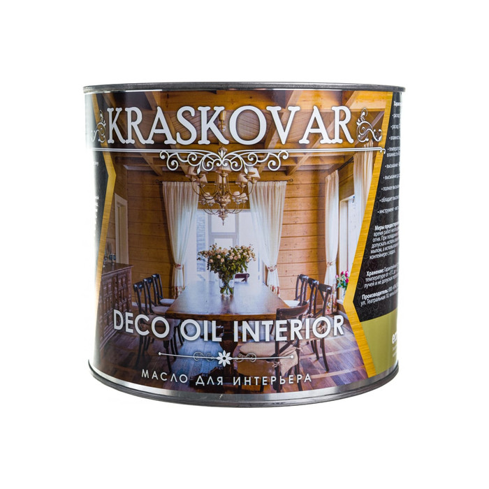 Масло для интерьера Kraskovar Deco Oil Interior орех 2,2л 1115 фото 5