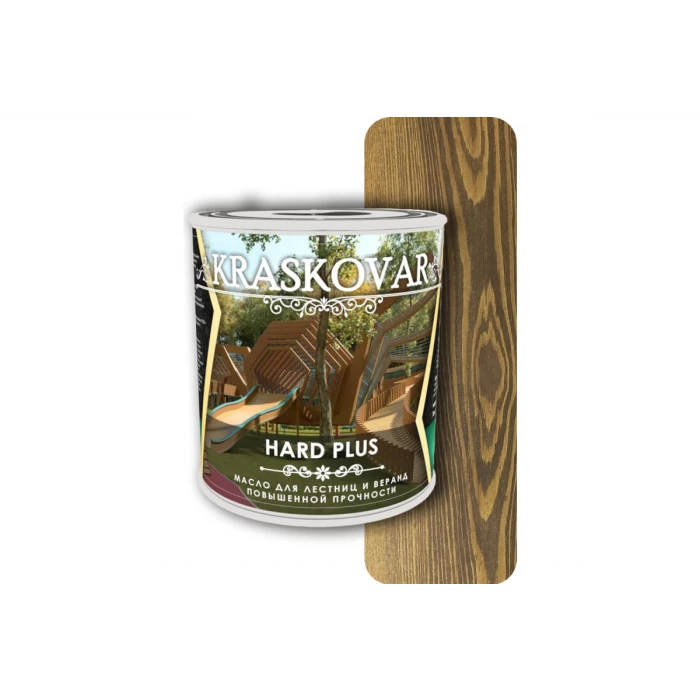 Масло повышенной прочности для лестниц и веранд Kraskovar Hard Plus орех, 0.75 л 1661