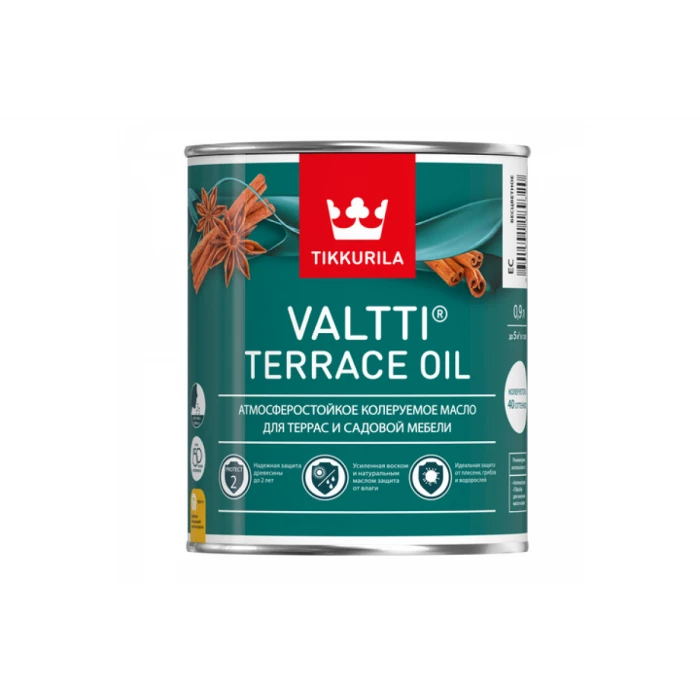 Масло для террас и садовой мебели TIKKURILA VALTTI TERRACE OIL бесцветный 0,9л 700010363