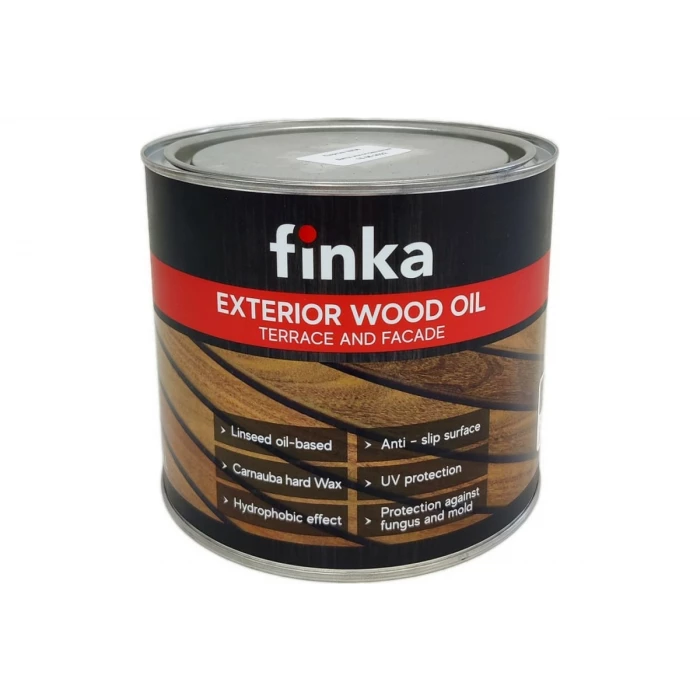 Масло для террас и фасадов Finka Exterior Wood Oil для внутренних и наружных работ, льняная основа, графит (Graphite), 2.2 л FO-22G