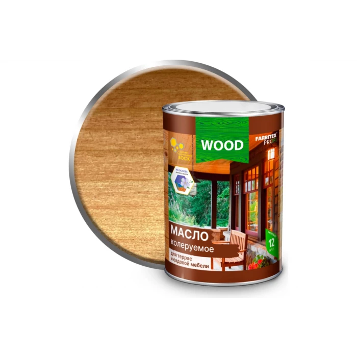 Колеруемое масло для террас и садовой мебели FARBITEX (рябина; 0.9 л) 4300005053