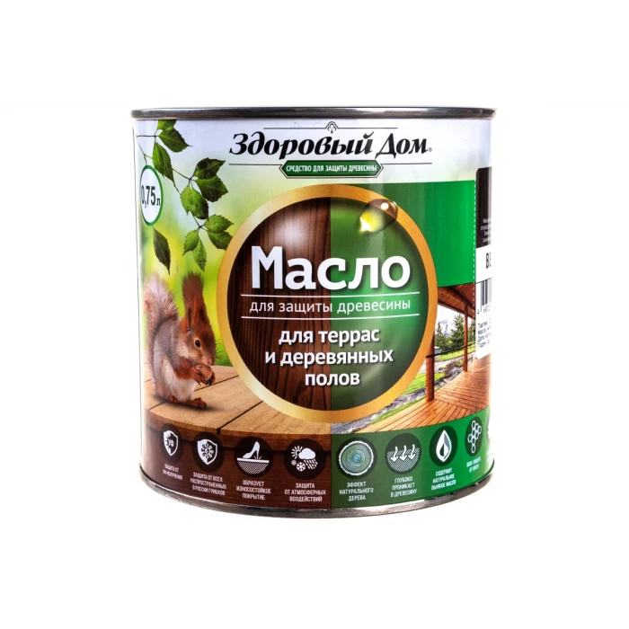 Масло для террас и деревянных полов Здоровый Дом венге 0,75 л Лк-00009557