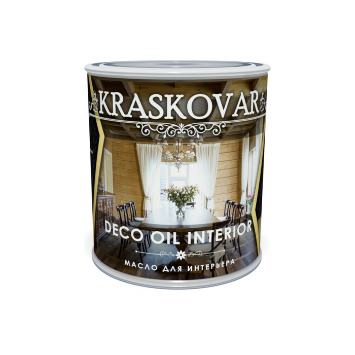 Масло для интерьера Kraskovar Deco Oil Interior лиственница 0,75л 1095 фото 2