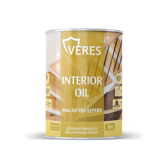Масло для дерева VERES interior oil, 1 л, тик 255536