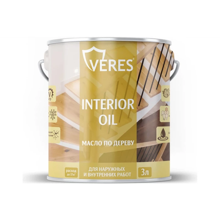 Масло для дерева VERES interior oil, 3 л, палисандр 255533