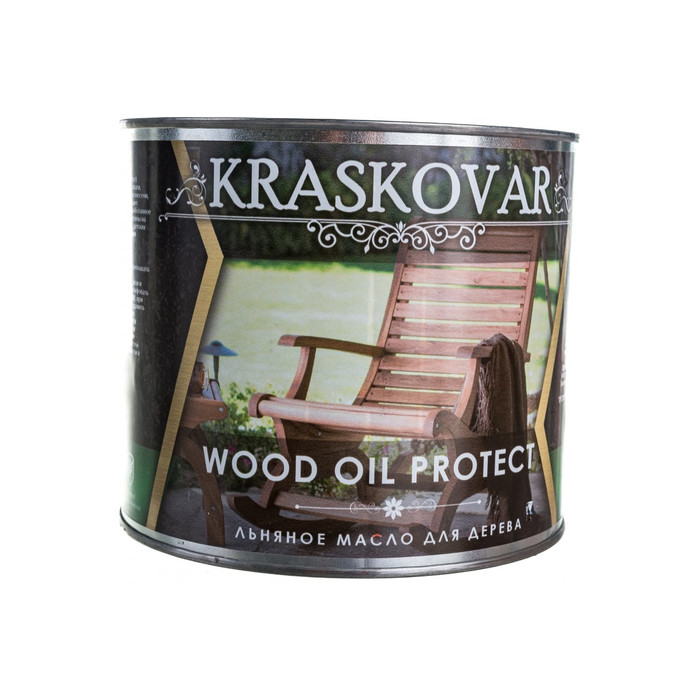 Льняное масло для дерева Kraskovar Wood Oil Protect 2,2 л 1246 фото 4