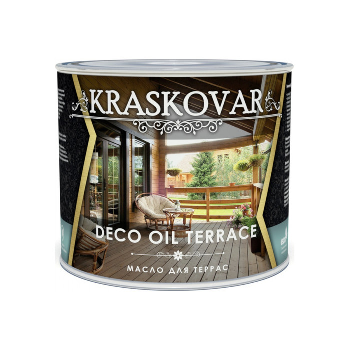 Масло для террас Kraskovar Deco Oil Terrace Эбеновое дерево 2,2 л 1134 фото 2