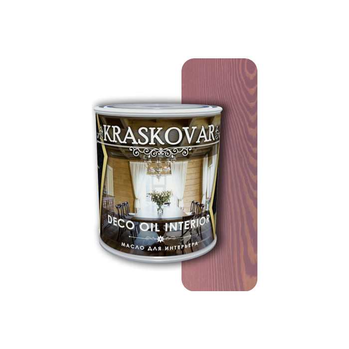 Масло для интерьера Kraskovar Deco Oil Interior Бургундия, 0.75 л 1266