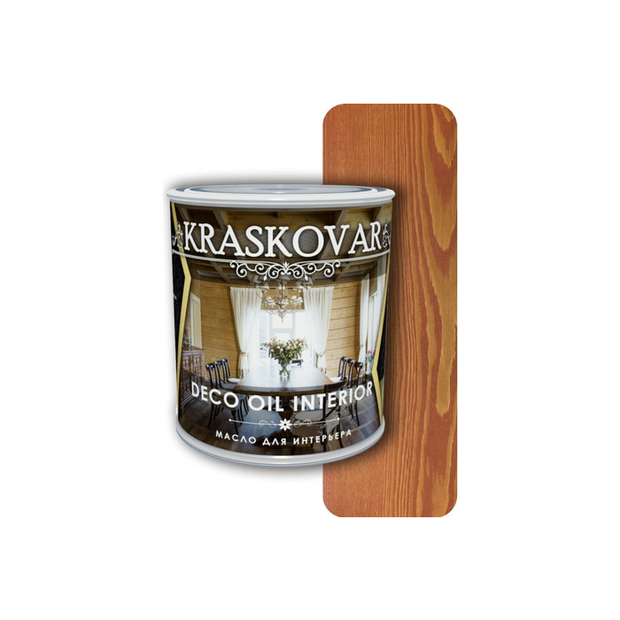 Масло для интерьера Kraskovar Deco Oil Interior махагон 0,75л 1096