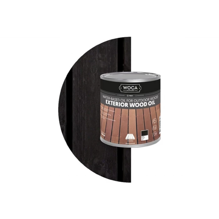 Масло Woca Exterior Wood Oil для наружных работ, водная основа, Чёрный (Black), 0.75 л 617930