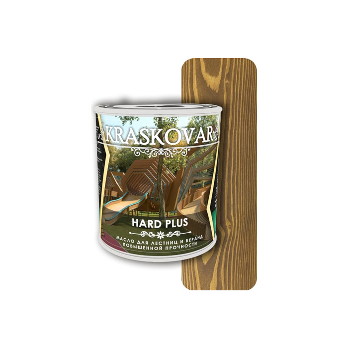 Масло повышенной прочности для лестниц и веранд Kraskovar Hard Plus можжевельник, 0.75 л 1670