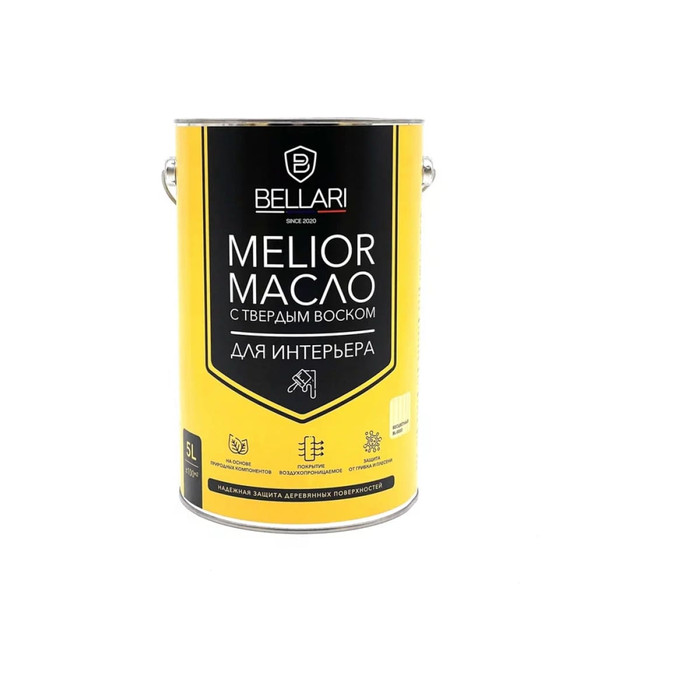 Масло для интерьера с твердым воском Bellari MELIOR (седая ночь; 5 л) 28175