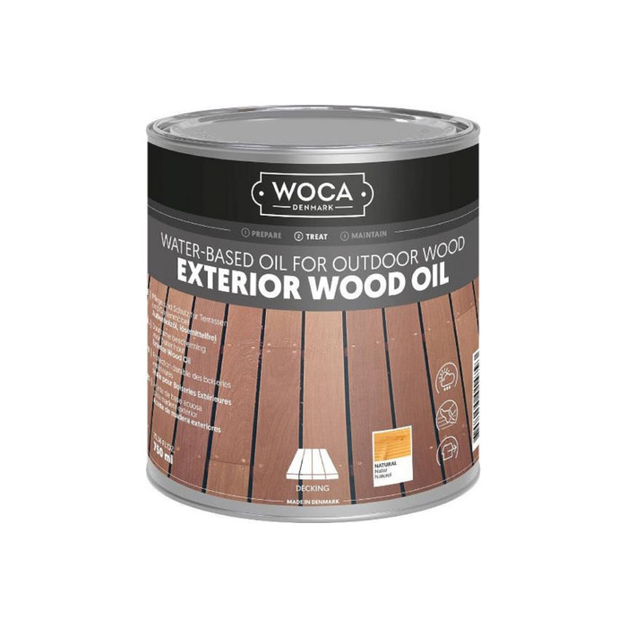 Масло Woca Exterior Wood Oil для наружных работ, водная основа, Натуральный (Natural), 0.75 л 617931 фото 2