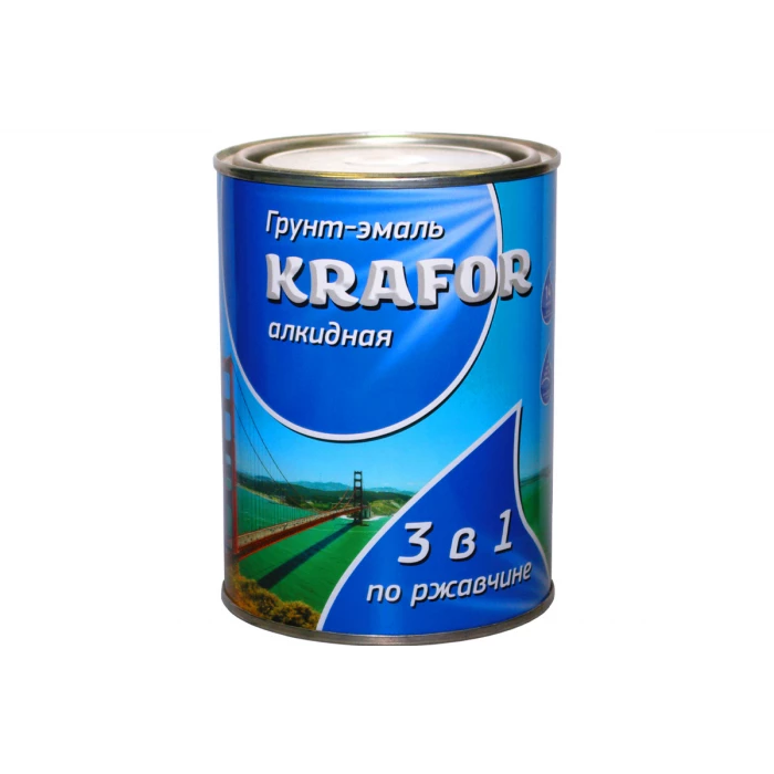 Алкидная грунт-эмаль по ржавчине Krafor желтая 1.9 кг 6 26684