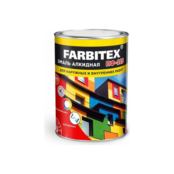 Алкидная эмаль FARBITEX ПФ-115 (зеленый; 0.8 кг) 4300005994