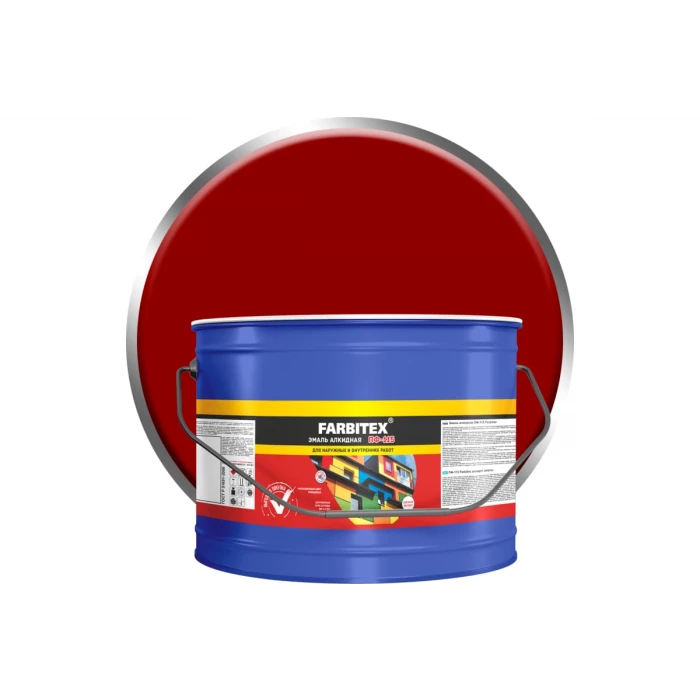Алкидная эмаль FARBITEX ПФ-115 (красный; 10 кг) 4300005146
