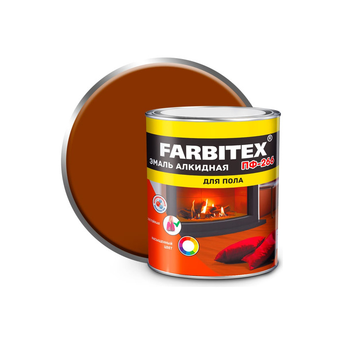 Алкидная эмаль FARBITEX ПФ-266 (желто-коричневый; 2.7 кг) 4300001616