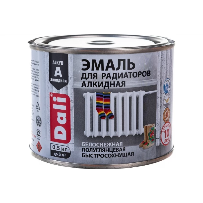 Алкидная эмаль для радиаторов Dali 0.5 кг 6 32566