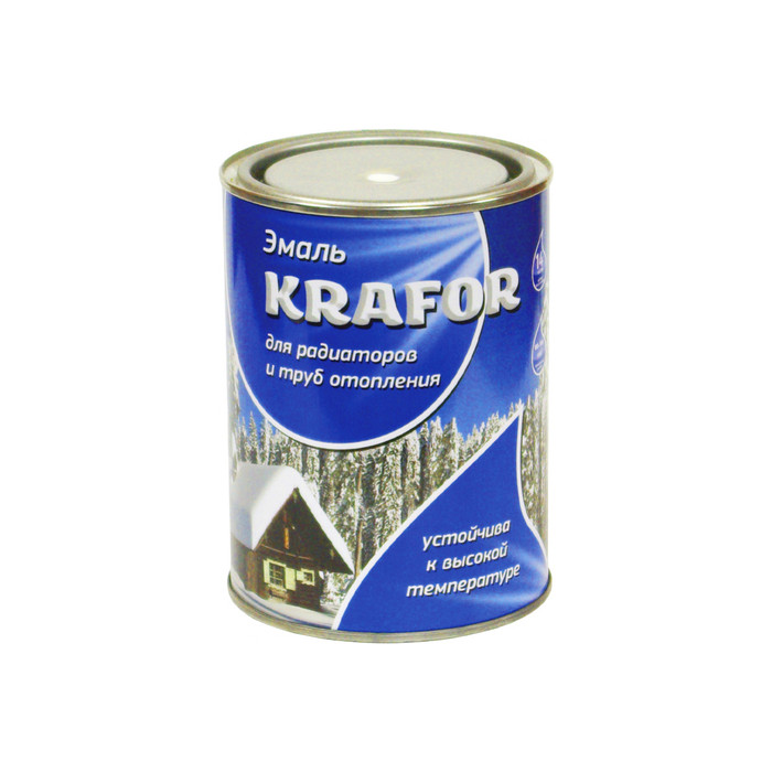 Алкидная эмаль для радиаторов Krafor белая 0.9 кг 6 26312